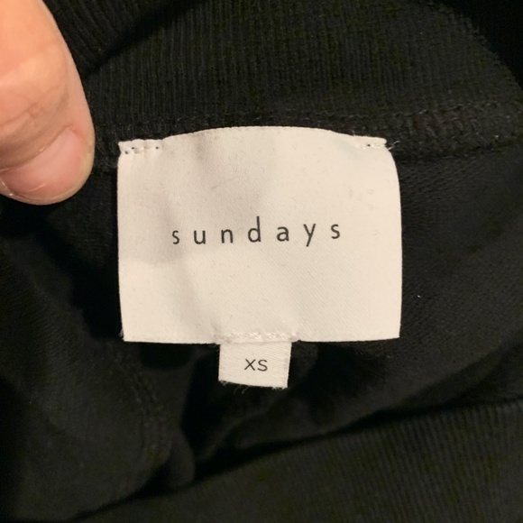 Sundays Cotton Blend High Waist Lounge Pants in Black XS - Picture 4 of 6